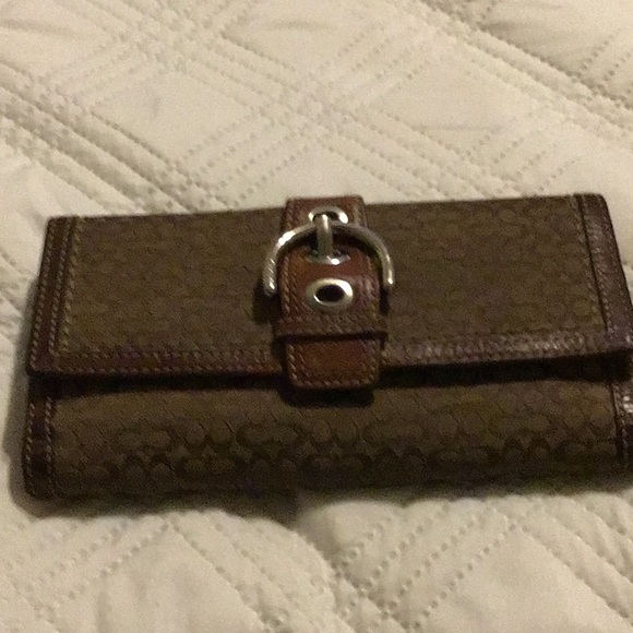 Vintage Coach Monogram Wallet with Silver Buckle - Picture 3 of 7